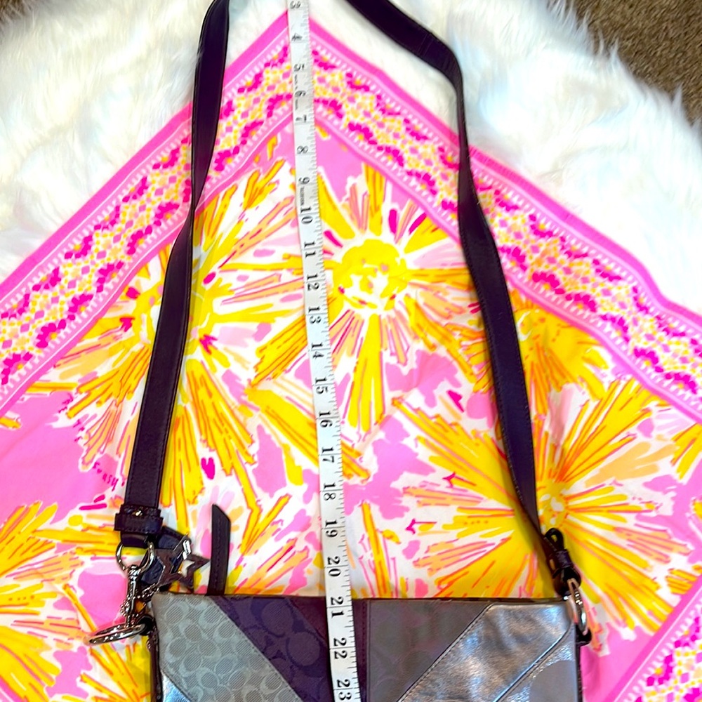 Coach Authentic Purple Patch Silver Suede Crossbo… - image 2